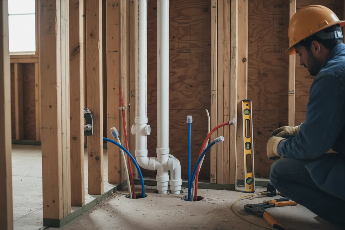 Drain and supply rough-in during Garbage Disposal Repair in Valley Ford